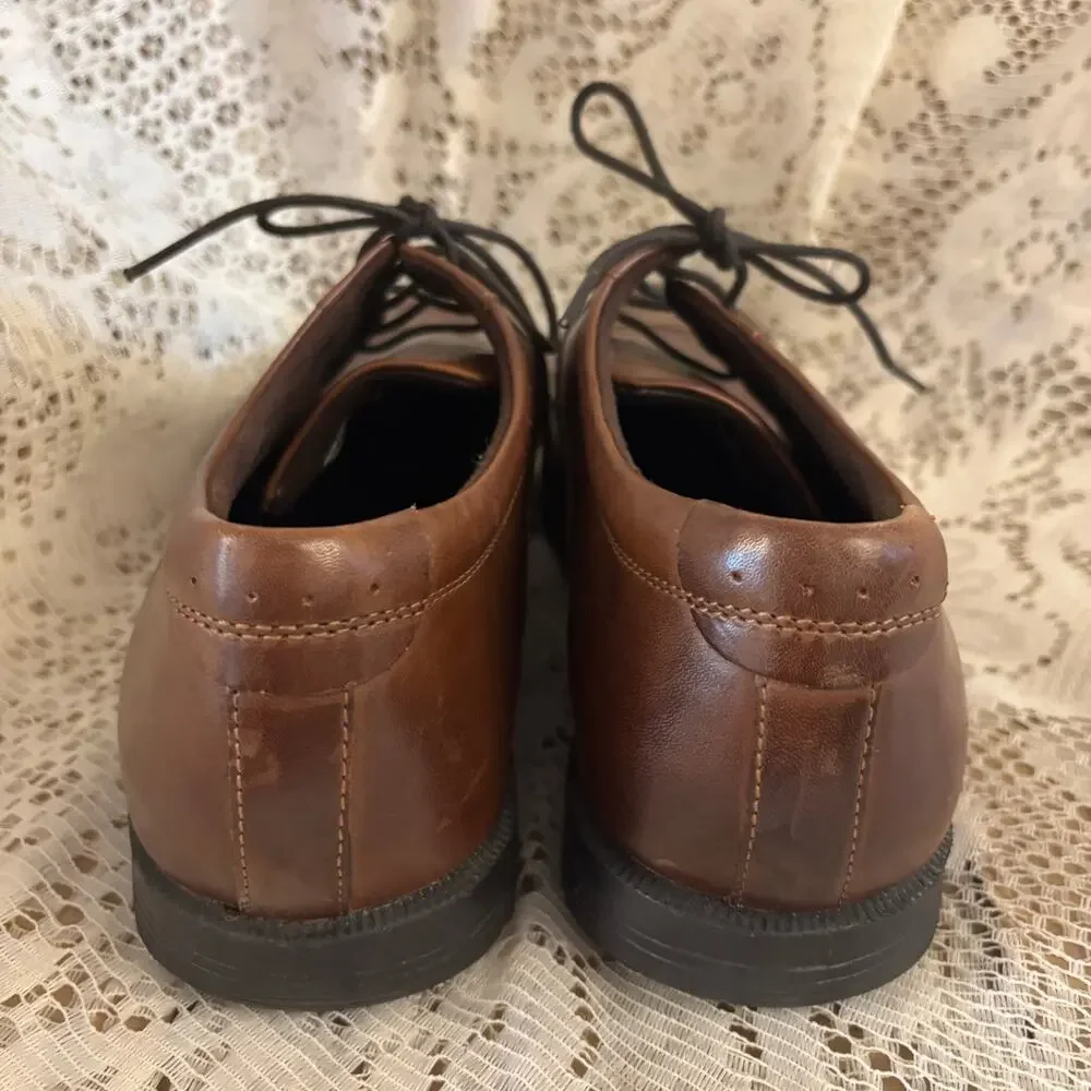 Nunn Bush Men's US 12 M Brown Leather Comfort Gel Oxford Shoes